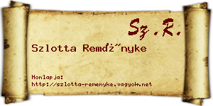 Szlotta Reményke névjegykártya